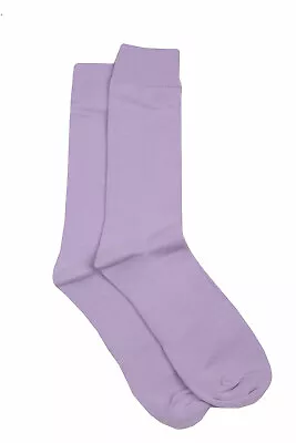 Men's Solid Lavender Mid Calf Sock Fits Size10-13 Business Weddings Formals • $12.99