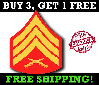 USMC E-5 Sergeant Insignia Sticker Decal USMC Marine Corps • $3.50