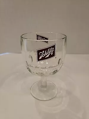 VTG Thumbprint Hvy Goblet - Schlitz Beer Brew Ipa Pub Breweriana MN Cave 70s Vgc • $19.99