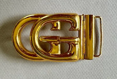 Vintage GUCCI Italy Gold-tone Metal Interlocked GG Monogram Belt FREE SHIPPING • $89.95