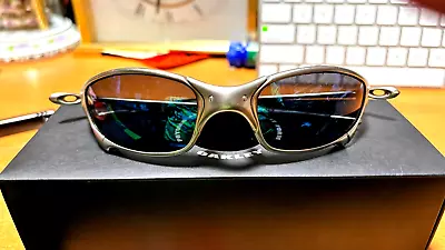 Oakley X Metal Juliet Sunglasses Titanium Frame Blue Lens Vintage Wire • $330