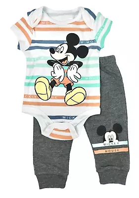Disney Baby Mickey Mouse Outfit Boys Size 0-3 Months Bodysuit Sweatpants • $15.98