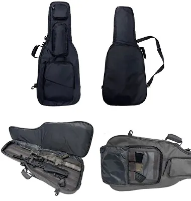 Discreet Guitar Rifle Gun Case Double Tactical Carbine Range Padded Backpack BLK • $85.45