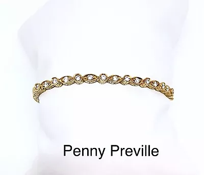 Penny Preville 18k Diamond Yellow Gold Oval Bangle PRISTINE CONDITION • $4427