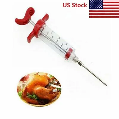 Food Marinade Meat Injector Flavor Syringe Beef Poultry Turkey Chicken BBQ • $7.95