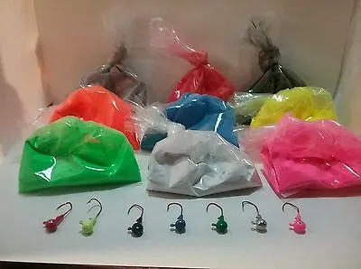  JIG HEAD FISHING LURE 2 Oz POWDER PAINT  MAILED IN PLASTIC BAGS CHOOSE COLOR • $8.45