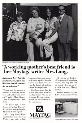 1981 Maytag Washer: Working Mothers Best Friend Vintage Print Ad • $7.25