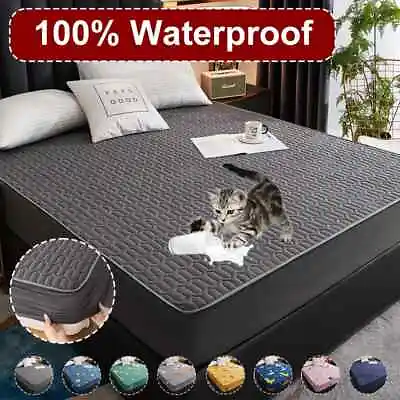 Mattress Pad Cover Protector Thicken Fitted Sheet Adjustable Non-slip Bed Cover • $66.88