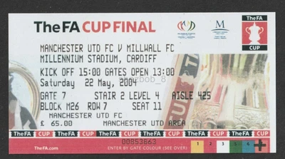 £1.89 • Buy 2004 Manchester United V Millwall FA Cup Final REPRODUCTION Ticket