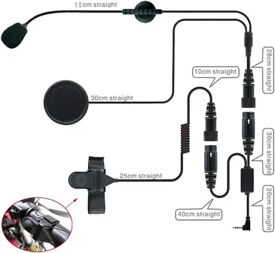 Open Face Motorbike Motorcycle Helmet Headset For Cobra Walkie Talkie Radio • £7.95