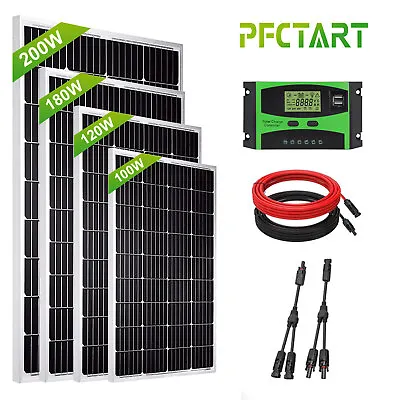 120W 200W 400W Monocrystalline Solar Panel 12V Kit Off Grid Solar Kit RV Caravan • £191.99