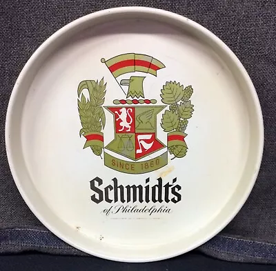 Vintage Schmidt's Beer Of Philadelphia White Round Metal Beer Advertising Tray • $29.99