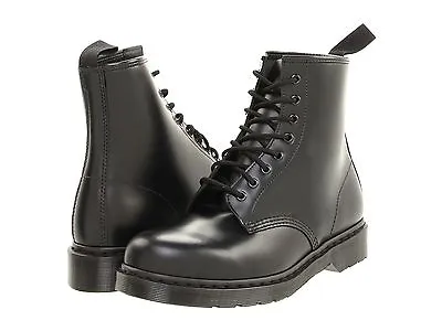 Men's Shoes Dr. Martens 1460 MONO 8 Eye Leather Boots 14353001 BLACK SMOOTH • $125