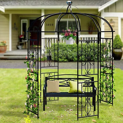 Metal Garden Arch Arbors Gazebo Birdcage Shape Pergola Pavilion Outdoor Wedding • $122.39