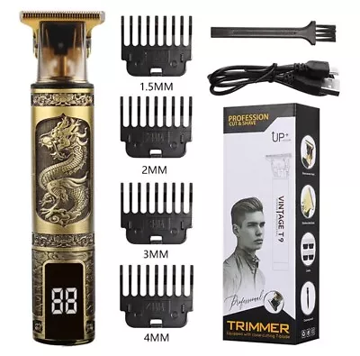 Professional Mens Hair Clippers Machine Cordless Beard Electric Shaver Vintage • £10.85