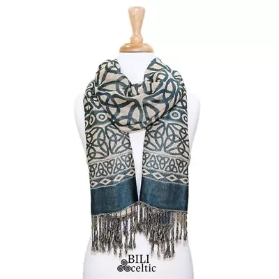 Gaelsong BILI Celtic Rita Trinity Knot Scarf For Women Teal Radiant Color • $30