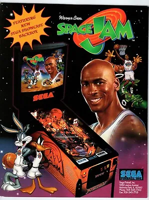 Space Jam Pinball Machine FLYER Original Jordan Bugs Daffy 8.5  X 11  Basketball • $15.20