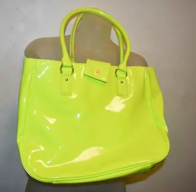 Neon Lime Green Double Handle Shoulder Purse Eyecatching • $18