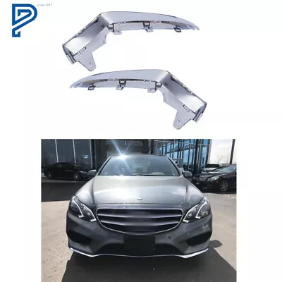 2PC Left Right Front Bumper Chrome Trim Molding For Mercedes W212 E350 2014-2016 • $28.98