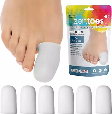 6 Pack Gel Toe Cap And Protector - Cushions And Protects To Provide Relief From • $19.07