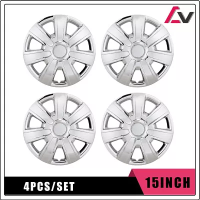 4Pcs 15Inch Universal Wheel Rim Cover Hubcaps Chrome Rings Set For Chevy/Kia • $44.99