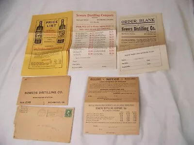 $34.99 • Buy 1930s ANTIQUE SOWERS DISTILLING LIQUOR WHISKEY ADVERTISING RICHMOND VA STOLEN