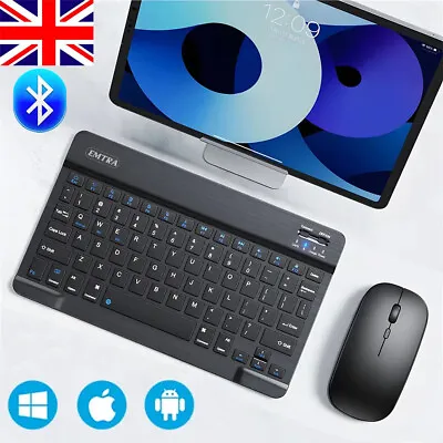 Wireless Bluetooth Keyboard & Mouse For IPad IPhone Android Tablet Desktop PC • £11.99