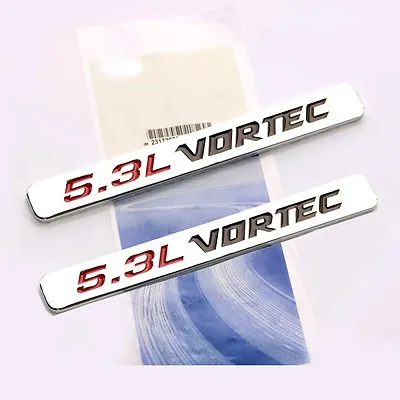 2x 5.3L VORTEC Emblems Engine Badge HOOD Silverado Z71 GM Sierra FU • $19.52