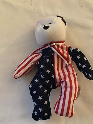 TY Teenie Beanie Babies Spangle The Stars And Stripes Bear 5  • $7.99