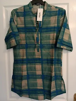 £5 • Buy Men's Green/Blue JOGAL African Dashiki Print Henley Shirt S