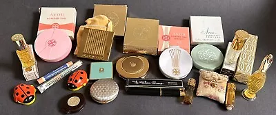 Vintage Avon 50s Eye Shadow Makeup Lot Compact Lipstick Metal Case Retro Perfume • $20.50