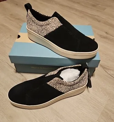 Brand New - TOMS Amber Black Suede Mini Cheetah Shoes - Women Size 9.5 • $14.99