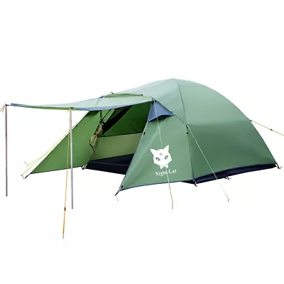 2-3 Person Porch Camping Tent Waterproof Outdoor Hiking Travel With Bag • £88.87