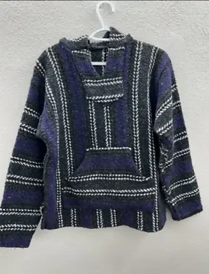 Unisex Adult Black And Purple Mexican Drug Rug Pullover Hoodie Size Unknown • $9.97