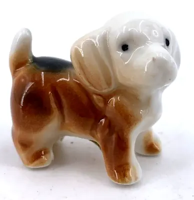 Beagle Bone China Miniature Dog Figurine With Sticker Taiwan 1.5  Vintage • $8.99