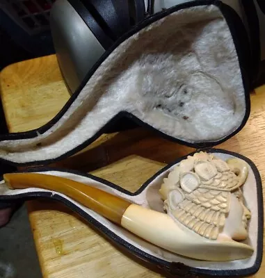 Hand-Carved Meerschaum Pipe With Fitted Case • $150