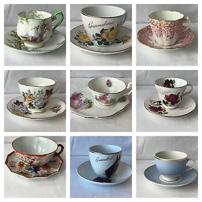 Pretty  Vintage  China Tea Cups And Saucers  - Choice- 99P - £14.95 • £2.95