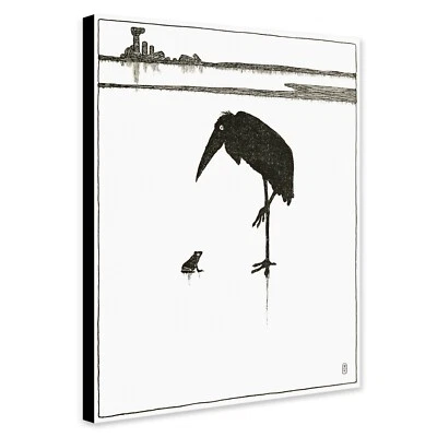 £13.99 • Buy Japanese Frog And Bird - Vintage Art - Canvas Wall Art Framed Print