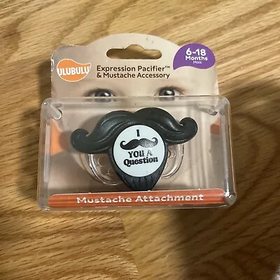 Expression Baby Soother Pacifier Black Mustache 6-18 M Factory Sealed Novelty • $8