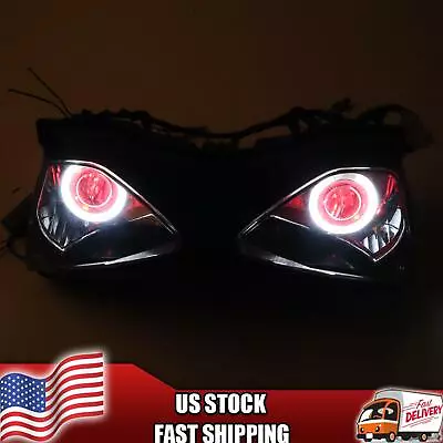 MT Front Headlight HALO Red Angel Eye Fit For Kawasaki 2003-2004 ZX6R 636 M014 • $349