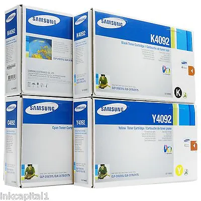 Set Of 4 Samsung Original OEM Toner Cartridges CLT-K4092SC4092S M4092SY4092S • £209.99