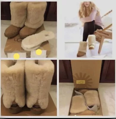 NIB 100% Authentic Women’s UGG Maylin Sheepskin Chestnut Boots US Size: 6 • £530.30