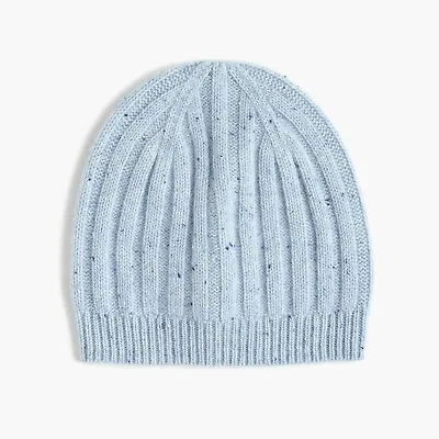 NWT J.CREW Ribbed Hat In Everyday Cashmere RIVER DONEGAL BLUE Style F8101 • $40.80