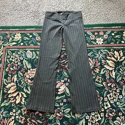 Y2K 2000s Charlotte Russe Pants Size 3 Gray Pin Stripe Low Rise Wide Leg Slacks • $30