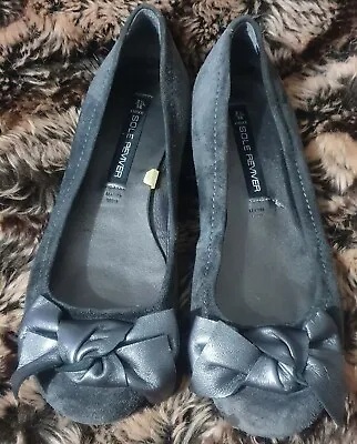 £7.50 • Buy NEXT/SOLE REVIVER/Ladies/Womens Grey Flat Faux Suede Dolly Shoes - Size 3.5 (UK)