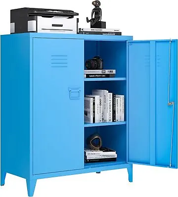 Metal Storage Cabinet Cabinet With Doors And Adjustable Shelves Locking Cabinet • $103.99