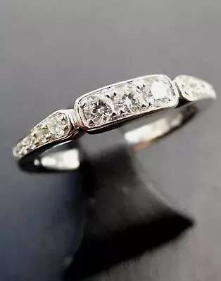 0.10Ct White Round Cut CZ Vintage Style Wedding Band Solid 925 Sterling Silver • $86.10