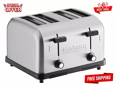 Commercial 4-SLICE TOASTER 1.5 Inch Slots Toasted Bread Bagels Waffles Machine • $86.18