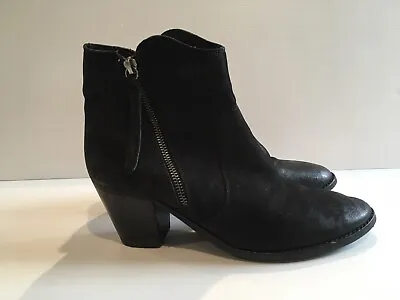 Eos Dixon Leather Ankle Boots Womens Shoes Casual Boots Ankle Zip Size 10/41 • $55