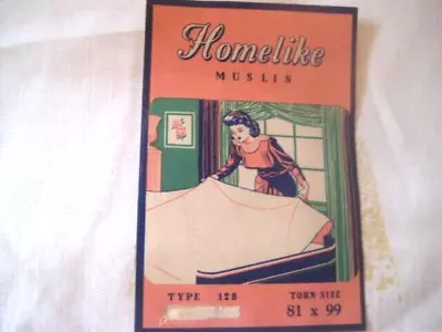 Vintage Homelike Muslin Flat Sheet 81 X 99 1950s New Old Original Tag • $19.95
